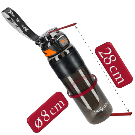 Butelka na wodę tritan 1000ml bidon z miarką – black