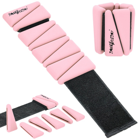 Obciążniki na kostki nadgarstki do ćwiczeń regulowane 2x 0,90 kg – pink