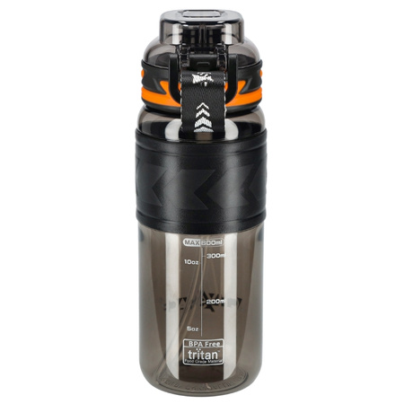 Butelka na wodę tritan 600ml bidon z miarką – black
