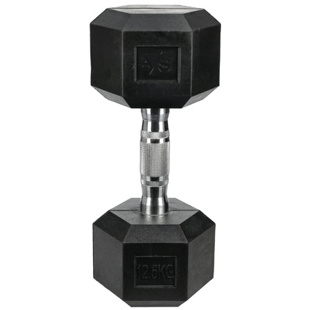 Hantle stalowe HEX pokryte gumą - 12,5 kg (1 sztuka)