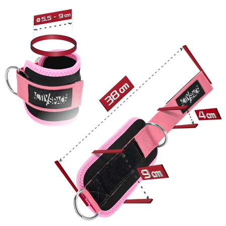 Uchwyty na kostki do wyciągu opaski do treningu nóg 2szt - pink