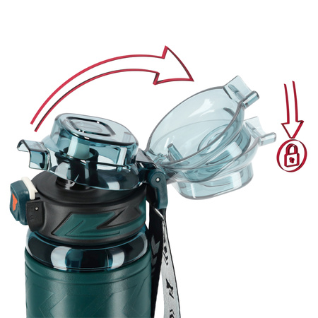 Butelka na wodę tritan 600ml bidon z miarką – green