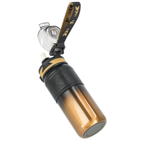 Kubek termiczny ze słomką szczelny antypoślizgowy 500ml - black gold