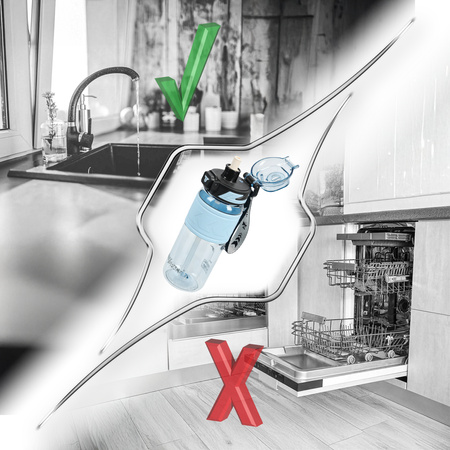 Butelka na wodę tritan 600ml bidon z miarką – blue