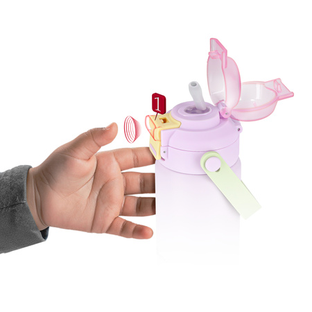 Kubek termiczny bidon dla dzieci ze słomką ustnikiem 360ml – pink