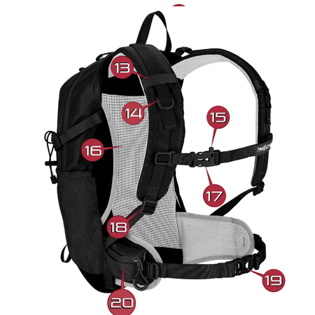 Plecak turystyczny trekkingowy 22l w góry – black P01