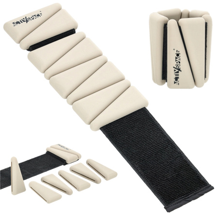 Obciążniki na kostki nadgarstki do ćwiczeń regulowane 2x 0,90 kg – beige