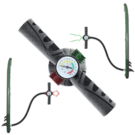 Pompka ręczna wysokociśnieniowa do deski SUP z manometrem