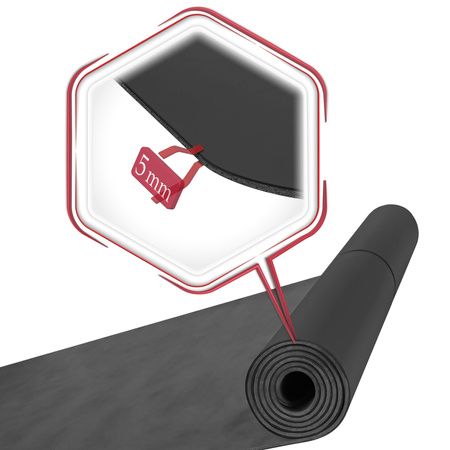 Mata PU antypoślizgowa do ćwiczeń jogi duża karimata – BLACK