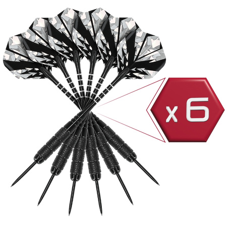 Zestaw 6 rzutek lotki do gry dart sizalowy - profesjonalny - SILVER