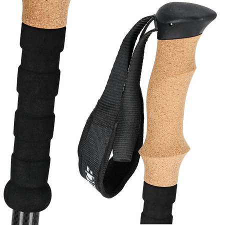 Kijki trekkingowe regulowane black - Carbon