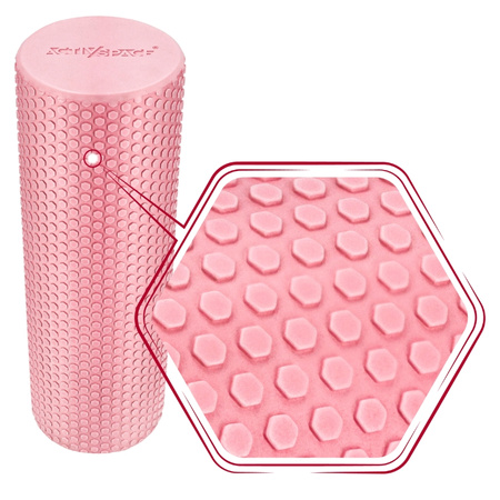 Roller wałek EVA do masażu pleców ciała z wypustkami 45 cm - pink