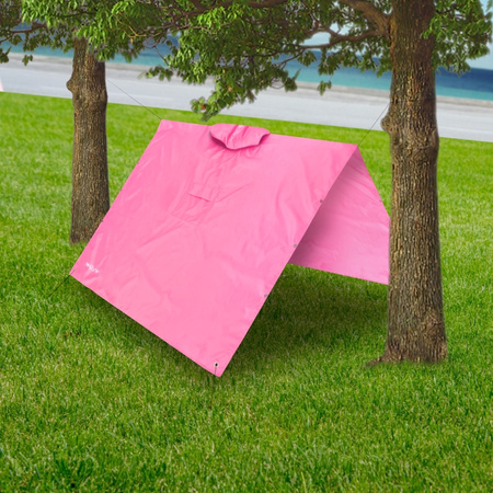 Peleryna przeciwdeszczowa ponczo z kapturem na deszcz wodoodporne – pink