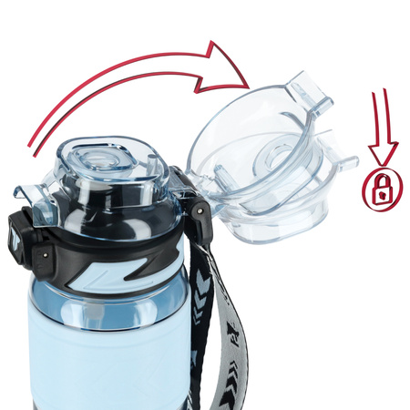 Butelka na wodę tritan 600ml bidon z miarką – blue