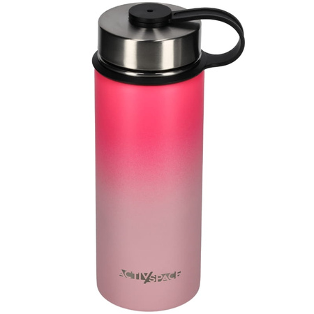 Bidon kubek termiczny stalowy 532 ml - pink