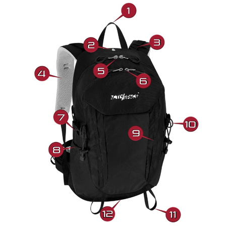 Plecak turystyczny trekkingowy 22l w góry – black P01