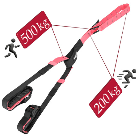 Taśmy crossfit pasy treningowe do ćwiczeń - zestaw pink