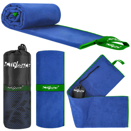 Ręcznik szybkoschnący z mikrofibry 180x90cm duży - blue + green