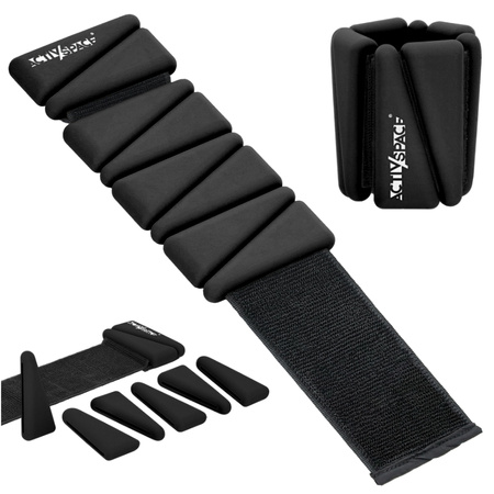 Obciążniki na kostki nadgarstki do ćwiczeń regulowane 2x 0,90 kg – black