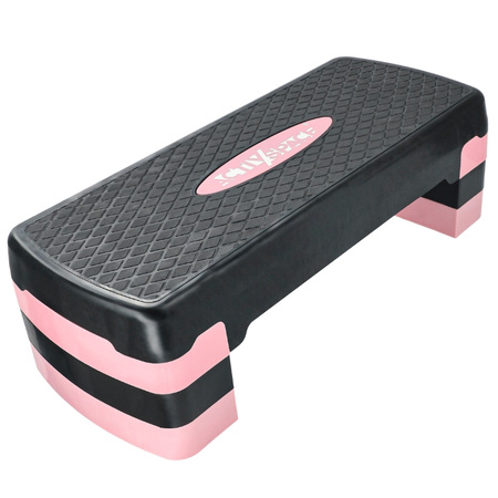Stepper do ćwiczeń fitness aerobiku 3 stopnie - modułowy - pink