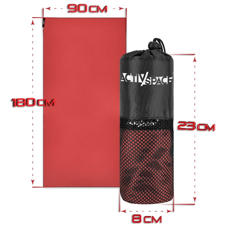 Ręcznik szybkoschnący z mikrofibry 180x90cm duży - red