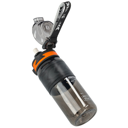Butelka na wodę tritan 600ml bidon z miarką – black