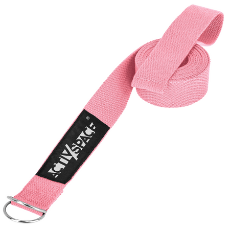 Wytrzymały pasek do yogi 300x3,8cm - pink