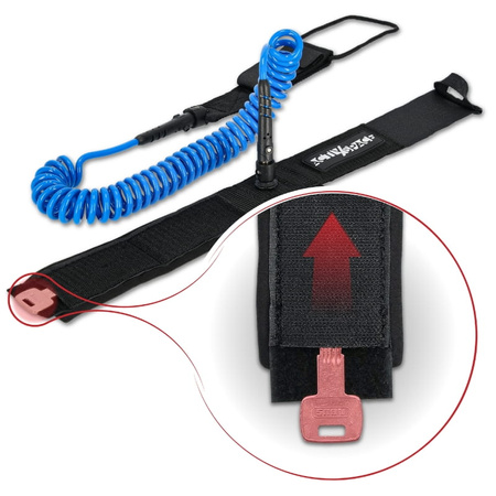 Linka bezpieczeństwa leash do deski SUP smycz 3m - blue