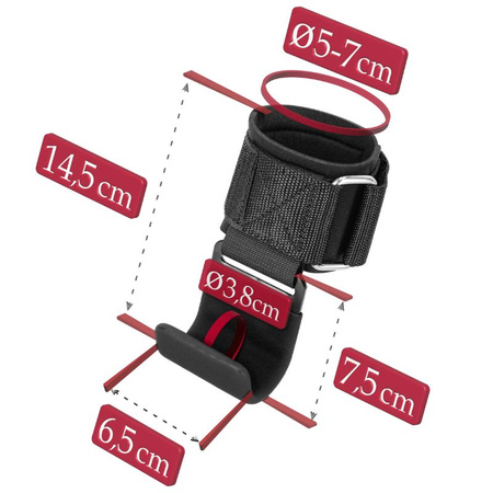 Uchwyty do martwego ciągu stalowe haki treningowe - black
