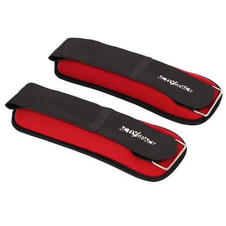 Obciążniki na kostki i nadgarstki ciężarki na ręce 2x0,5 kg - red