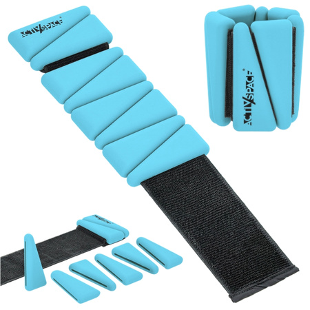 Obciążniki na kostki nadgarstki do ćwiczeń regulowane 2x 0,90 kg – blue