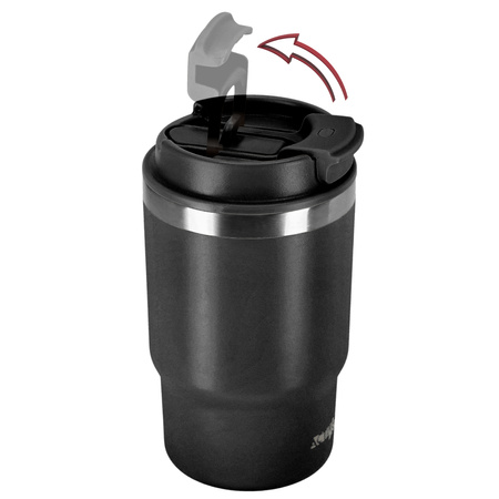 Kubek termiczny ze słomką ustnikiem na kawę herbatę szczelny 480ml - black