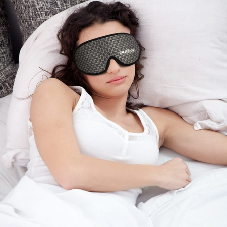 Opaska maska na oczy 3D PREMIUM do spania podróży - grey black