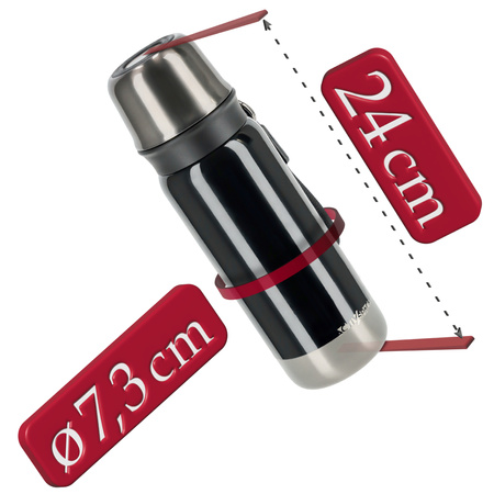 Termos turystyczny do kawy herbaty stalowy premium 500ml - dark grey