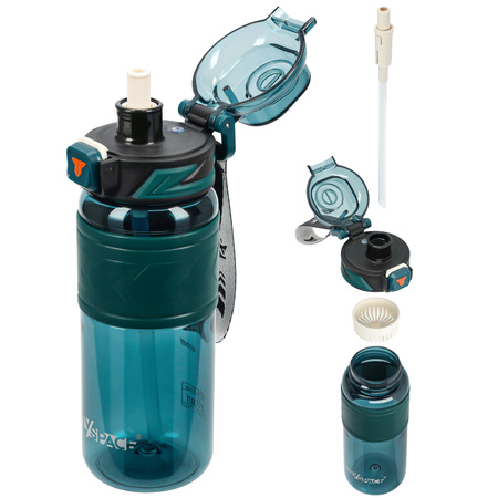 Butelka na wodę tritan 600ml bidon z miarką – green