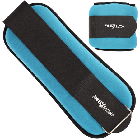 Obciążniki na kostki i nadgarstki ciężarki na ręce 2x1 kg - blue