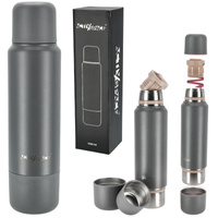 Termos turystyczny próżniowy na kawę herbatę 1200ml stalowy - gray