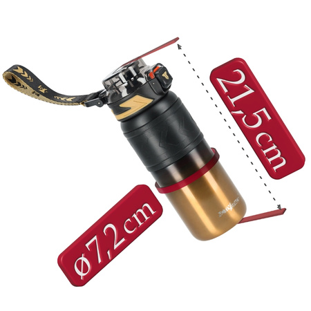 Kubek termiczny ze słomką szczelny antypoślizgowy 500ml - black gold