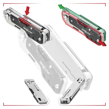 Multitool survivalowy narzędzie wielofunkcyjne 6w1 duży nóż + nożyczki