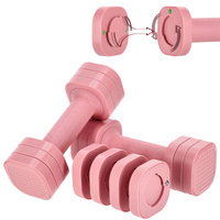 Hantle ciężarki regulowane hantelki do ćwiczeń 4w1 – pink