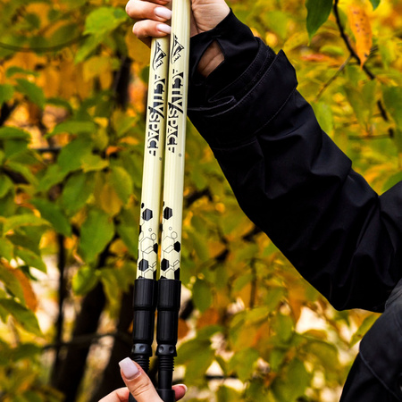 Kijki trekkingowe regulowane teleskopowe anti shock - beige K10