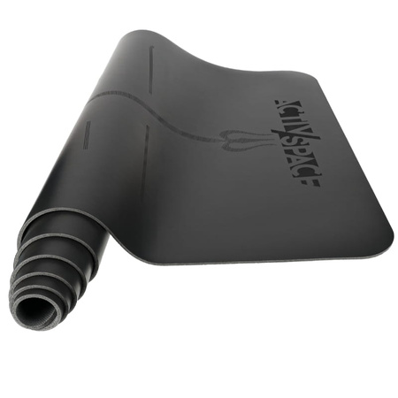 Mata PU antypoślizgowa do ćwiczeń jogi duża karimata – BLACK