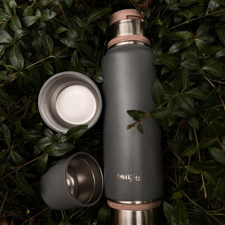 Termos turystyczny próżniowy na kawę herbatę 1200ml stalowy - gray
