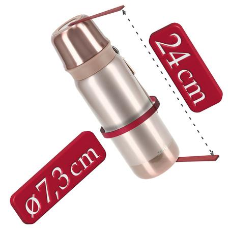 Termos turystyczny do kawy herbaty stalowy premium 500ml - pink