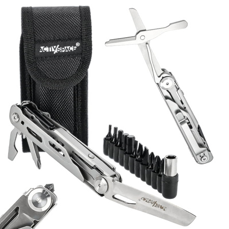 Multitool  survivalowy narzędzie wielofunkcyjne zestaw narzędzi 7w1 + bity