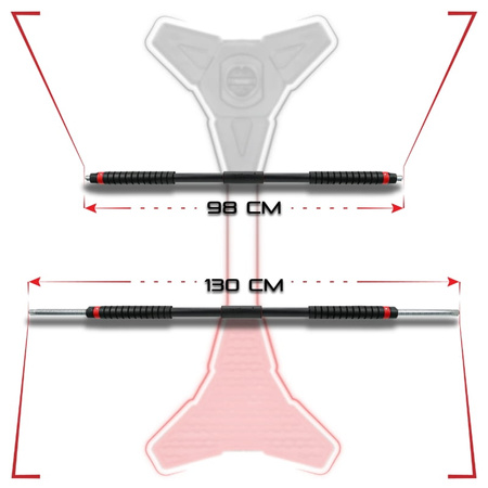Drążek rozporowy do podciągania regulowany stalowy 98-130cm