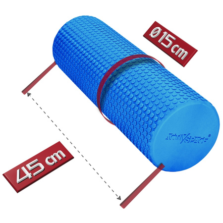 Roller wałek EVA do masażu pleców ciała z wypustkami 45 cm - blue