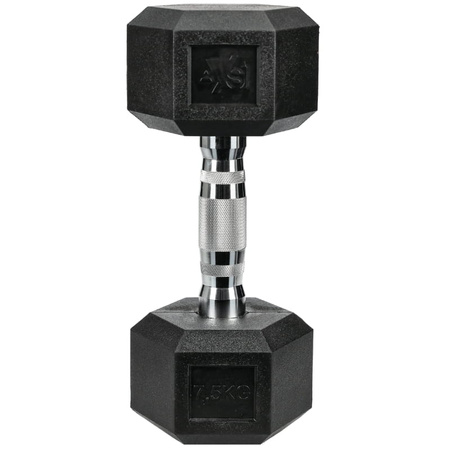 Hantle stalowe HEX pokryte gumą - 7,5 kg (1 sztuka)