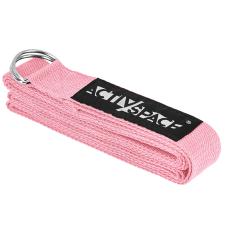 Wytrzymały pasek do yogi 300x3,8cm - pink