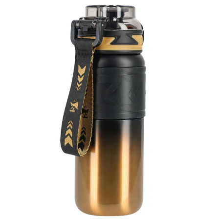 Kubek termiczny ze słomką szczelny antypoślizgowy 500ml - black gold